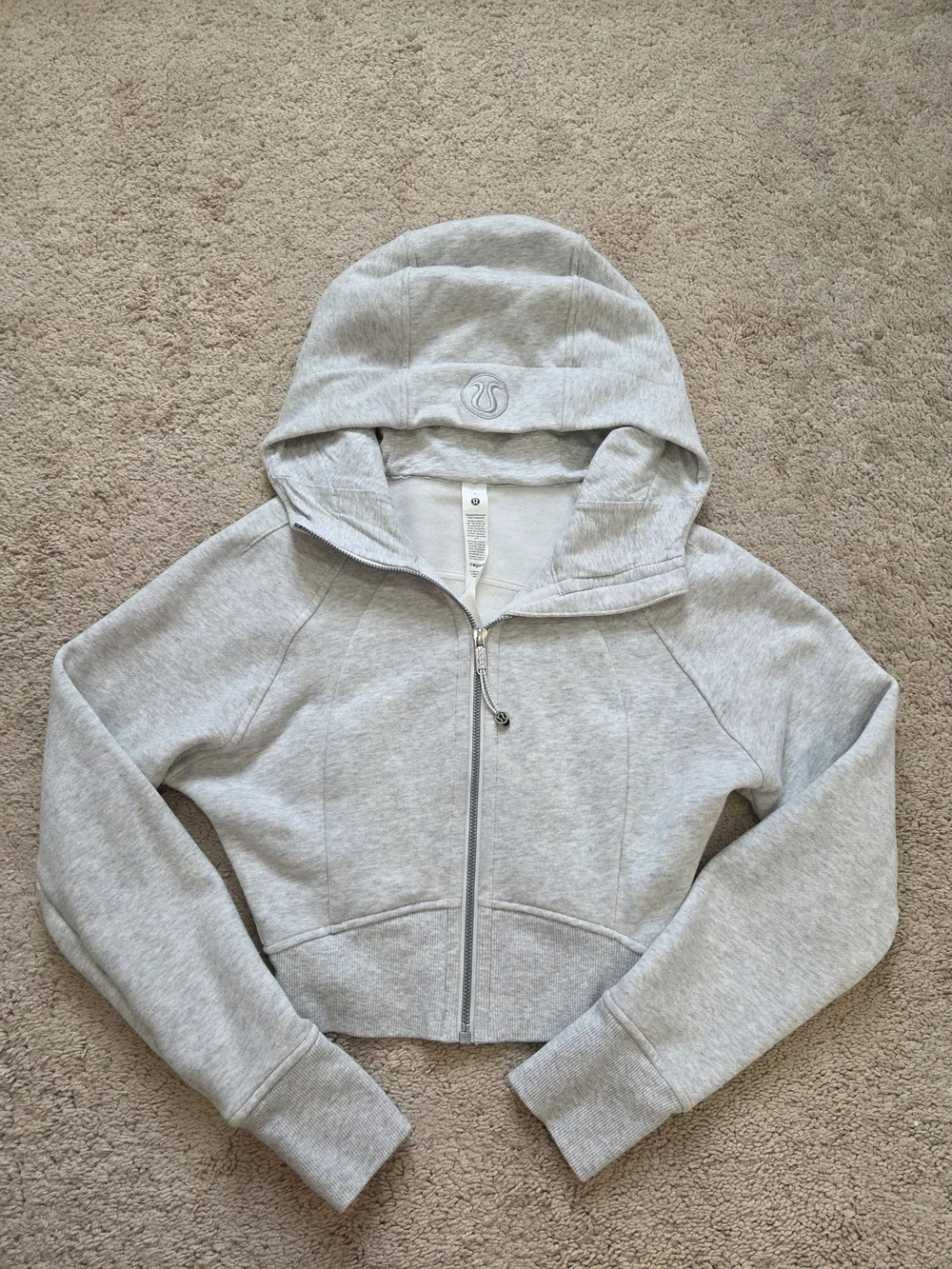 Lululemon Gray Cropped Scuba Hoodie Size 2